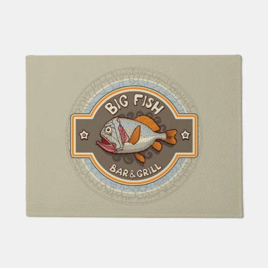 Big Fish Bar en grill Poster Deurmat (Voorkant)