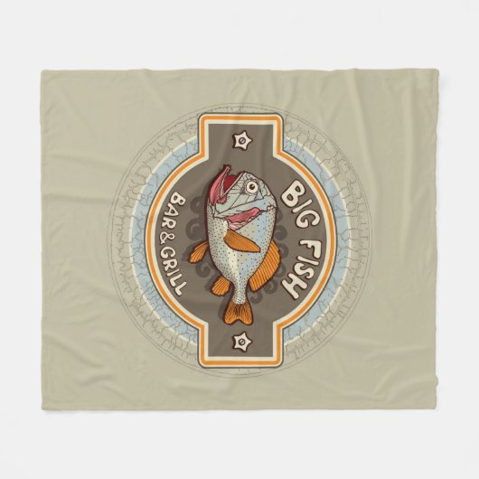 Big Fish Bar en grill Poster Fleece Deken (Voorkant (Horizontaal))