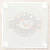 Big Fish Bar en grill Poster Glazen Onderzetter (Achterkant)
