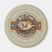 Big Fish Bar en grill Poster Magneet (Voorkant)