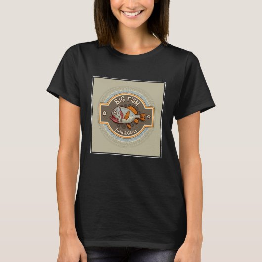 Big Fish Bar en grill Poster T-shirt (Voorkant)