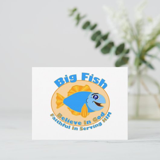 Big Fish Believe in God Briefkaart (Staand voorkant)