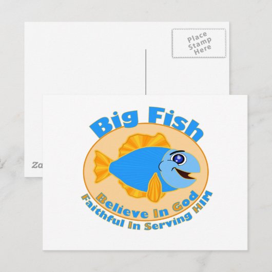 Big Fish Believe in God Briefkaart (Voorkant / Achterkant)