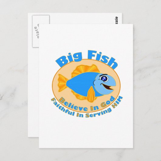 Big Fish Believe in God Briefkaart (Voorkant / Achterkant)