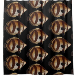 Big Fish Black Shower Curtain Douchegordijn