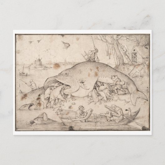 Big Fish Eat Little Fish van Pieter Bruegel Briefkaart (Voorkant)
