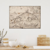 Big Fish Eat Little Fish van Pieter Bruegel Poster (Keuken)