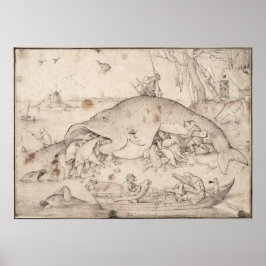 Big Fish Eat Little Fish van Pieter Bruegel Poster