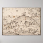 Big Fish Eat Little Fish van Pieter Bruegel Poster (Voorkant)