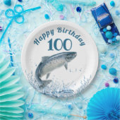 Big Fish in Water 100th Birthday Party Paper Bord (Feest)