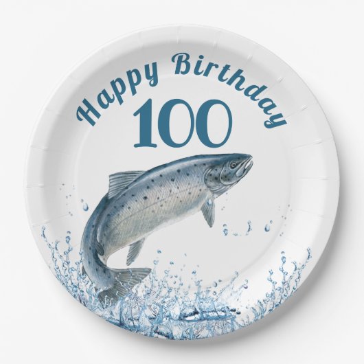 Big Fish in Water 100th Birthday Party Paper Bord (Voorkant)