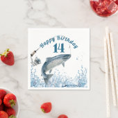 Big Fish in Water 14th Birthday Party Napkins Servet (Insitu)