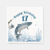 Big Fish in Water 17th Birthday Party Napkins Servet (Voorkant)