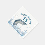 Big Fish in Water 18th Birthday Party Napkins Servet (Hoek)