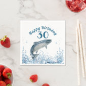 Big Fish in Water 30th Birthday Party Napkins Servet (Insitu)