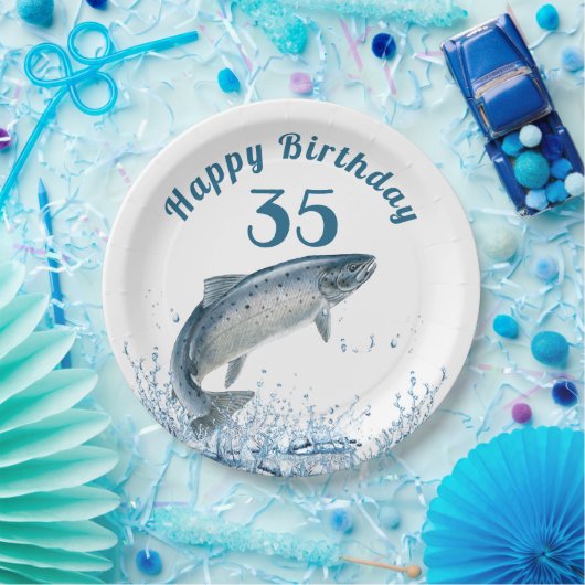 Big Fish in Water 35th Birthday Party Paper Bord (Feest)