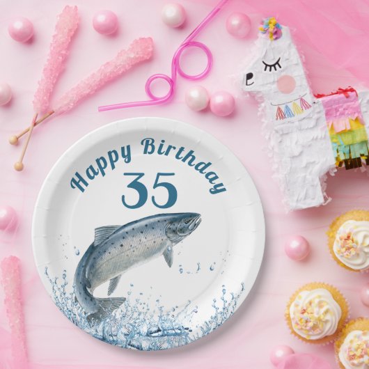Big Fish in Water 35th Birthday Party Paper Bord (Feest)