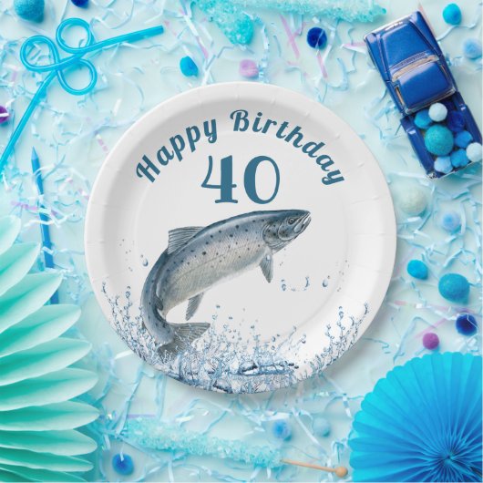 Big Fish in Water 40th Birthday Party Paper Bord (Feest)