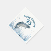 Big Fish in Water 95th Birthday Party Napkins Servet (Hoek)