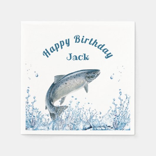 Big Fish in Water Birthday Party Servet (Voorkant)