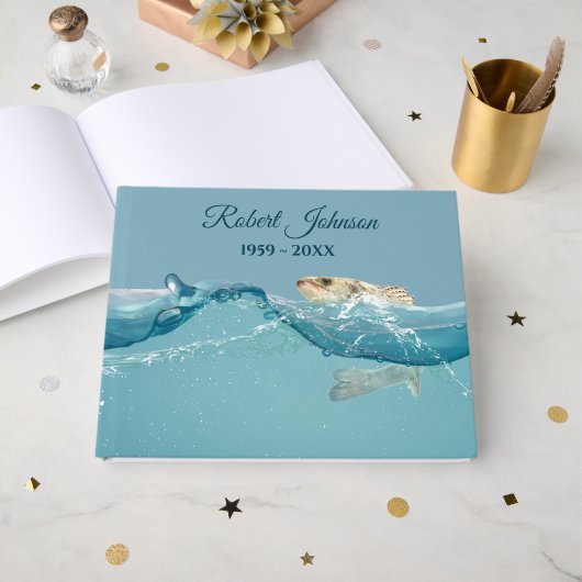 Big Fish in Water for Funeral Gastenboek (Voorkant open)