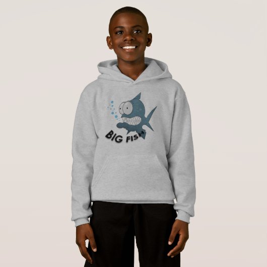 Big Fish - Kinderen Pullover Hoodie (Voorkant volledig)