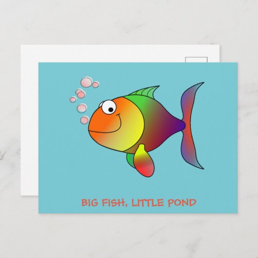 BIG FISH, KLEINE POND - Post Card Briefkaart (Voorkant / Achterkant)