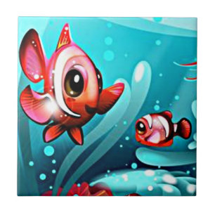 Big Fish Little Fish Tile Tegeltje