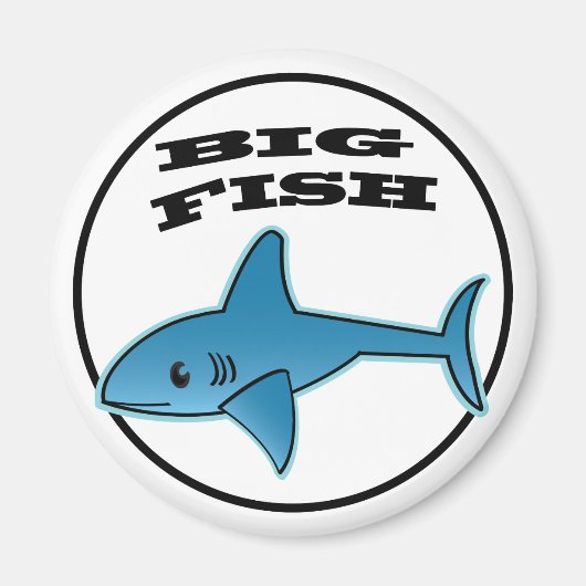 Big Fish - standaard, 2¼ inch Ronde Magnet (Voorkant)