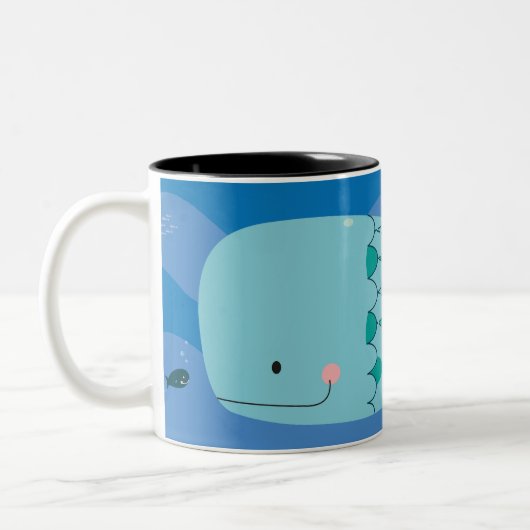 Big fish! tweekleurige koffiemok (Links)