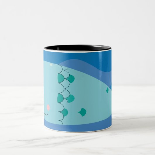 Big fish! tweekleurige koffiemok (Center)