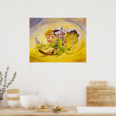 Big Fish voor een Tiki Surfer Poster (Keuken)