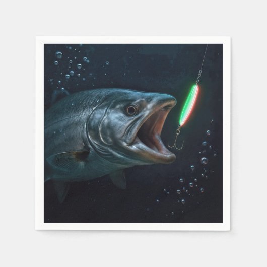 Big Fish with Neon Lure Servet (Voorkant)