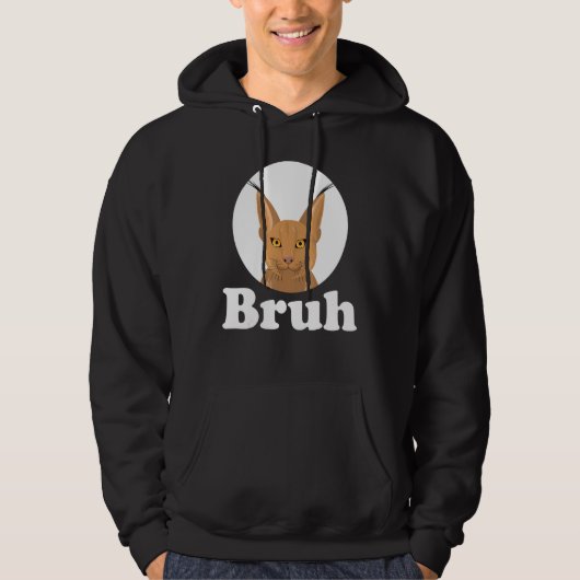 Big Floppa Caracal Cat Meme Bruh Hoodie (Voorkant)