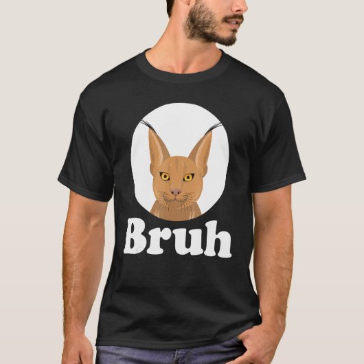 Big Floppa Caracal Cat Meme Bruh T-shirt (Voorkant)