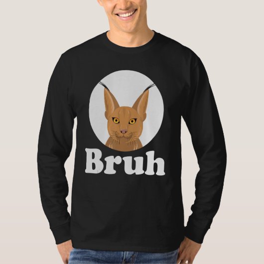 Big Floppa Caracal Cat Meme Bruh T-shirt (Voorkant)