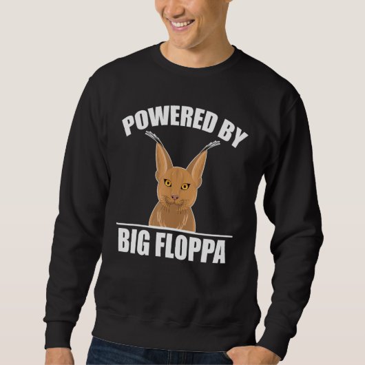 Big Floppa Caracal Cat Meme Powered By Big Floppa Trui (Voorkant)