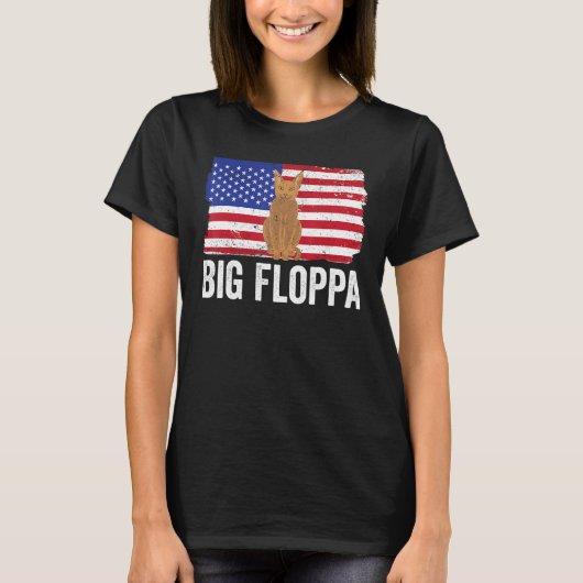 Big Floppa Caracal Cat Meme USA Flag Patriotic_1 T-shirt (Voorkant)