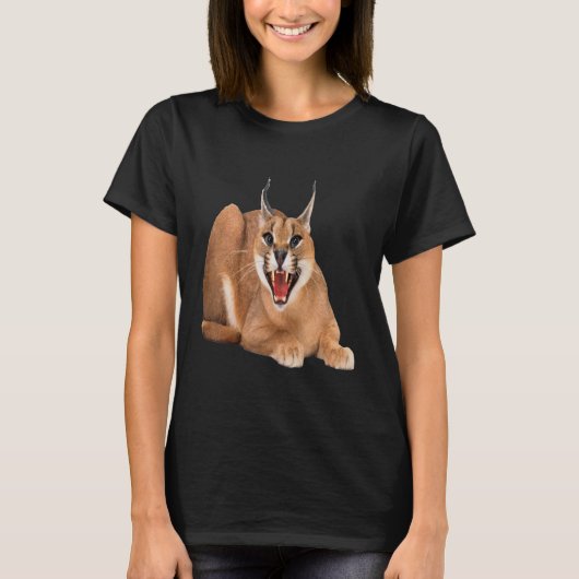 Big Floppa Cat caracal T-shirt (Voorkant)