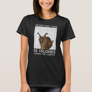 Big Floppa Gezocht Caracal Cat Meme T-shirt