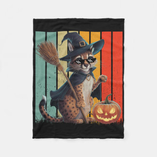 Big Floppa Meme Caracal Cat Halloween Fleece Deken