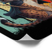 Big Floppa Meme Caracal Cat Halloween Poster (Hoek)