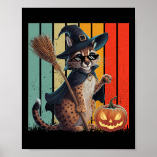 Big Floppa Meme Caracal Cat Halloween Poster