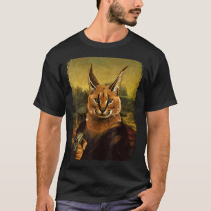 Big Floppa Meme Caracal retro Cat met gu T-shirt