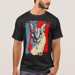 Big Floppa Meme cat Cute Caracal Cat retro distre T-shirt