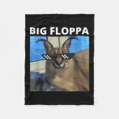 Big Floppa Meme Cat Fleece Deken (Voorkant)