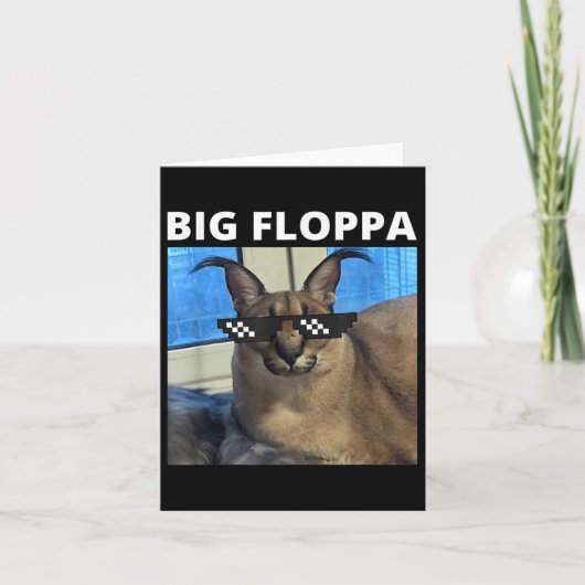 Big Floppa Meme Cat Kaart (Voorkant)