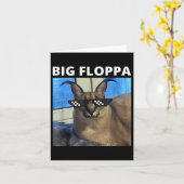 Big Floppa Meme Cat Kaart (Gele Bloem)