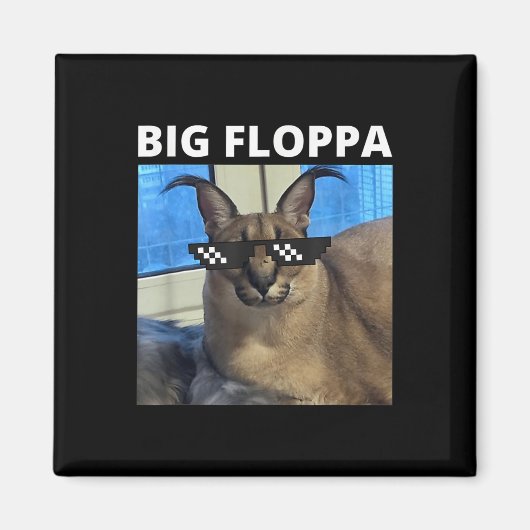 Big Floppa Meme Cat Magneet (Voorkant)