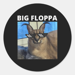 Big Floppa Meme Cat Ronde Sticker